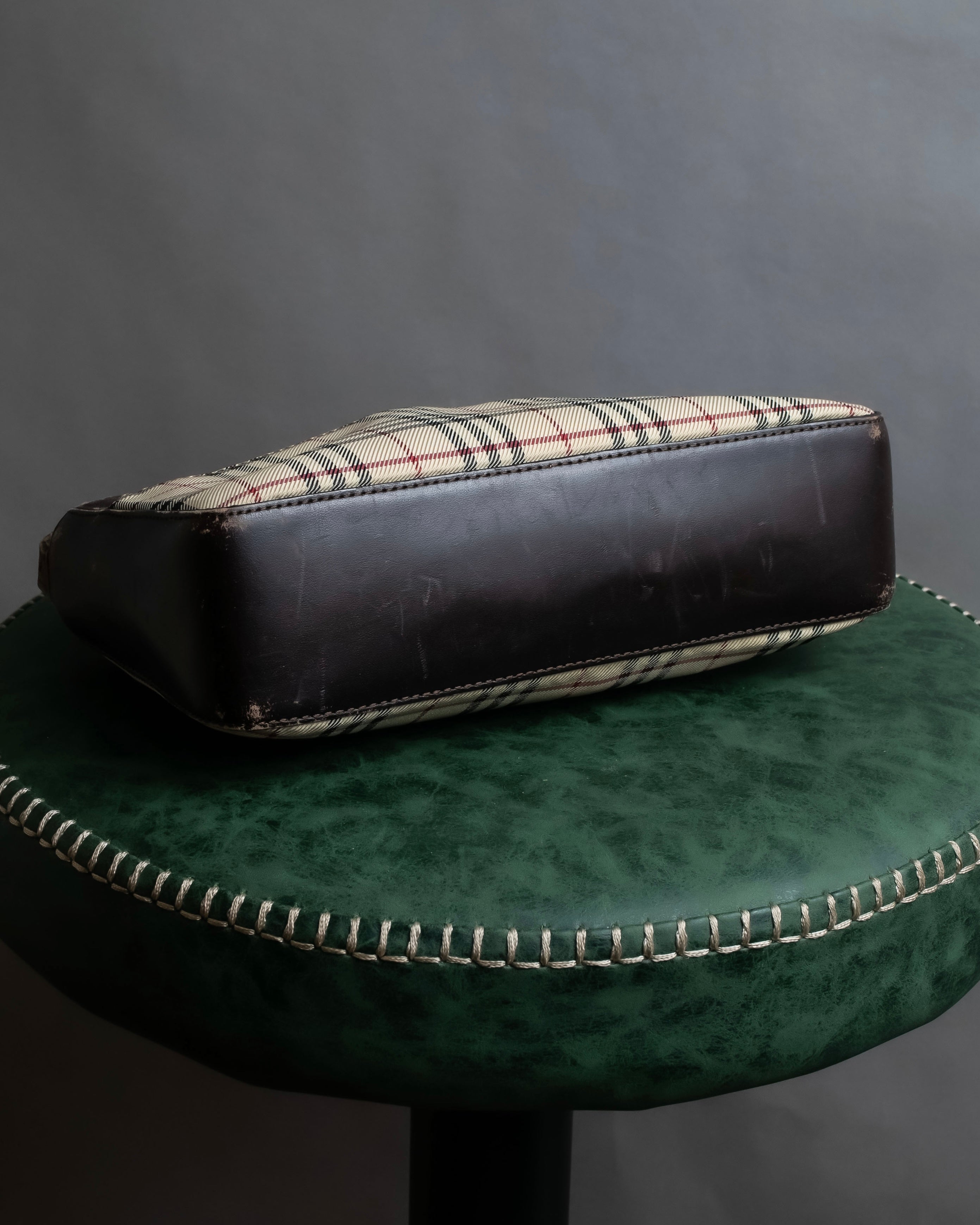 "BURBERRY" Nova check pattern leather combination shoulder bag