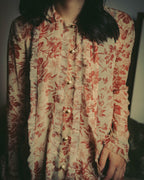 -SPECIAL- "GUCCI" 2010's-20's Romantic floral ruffle blouse