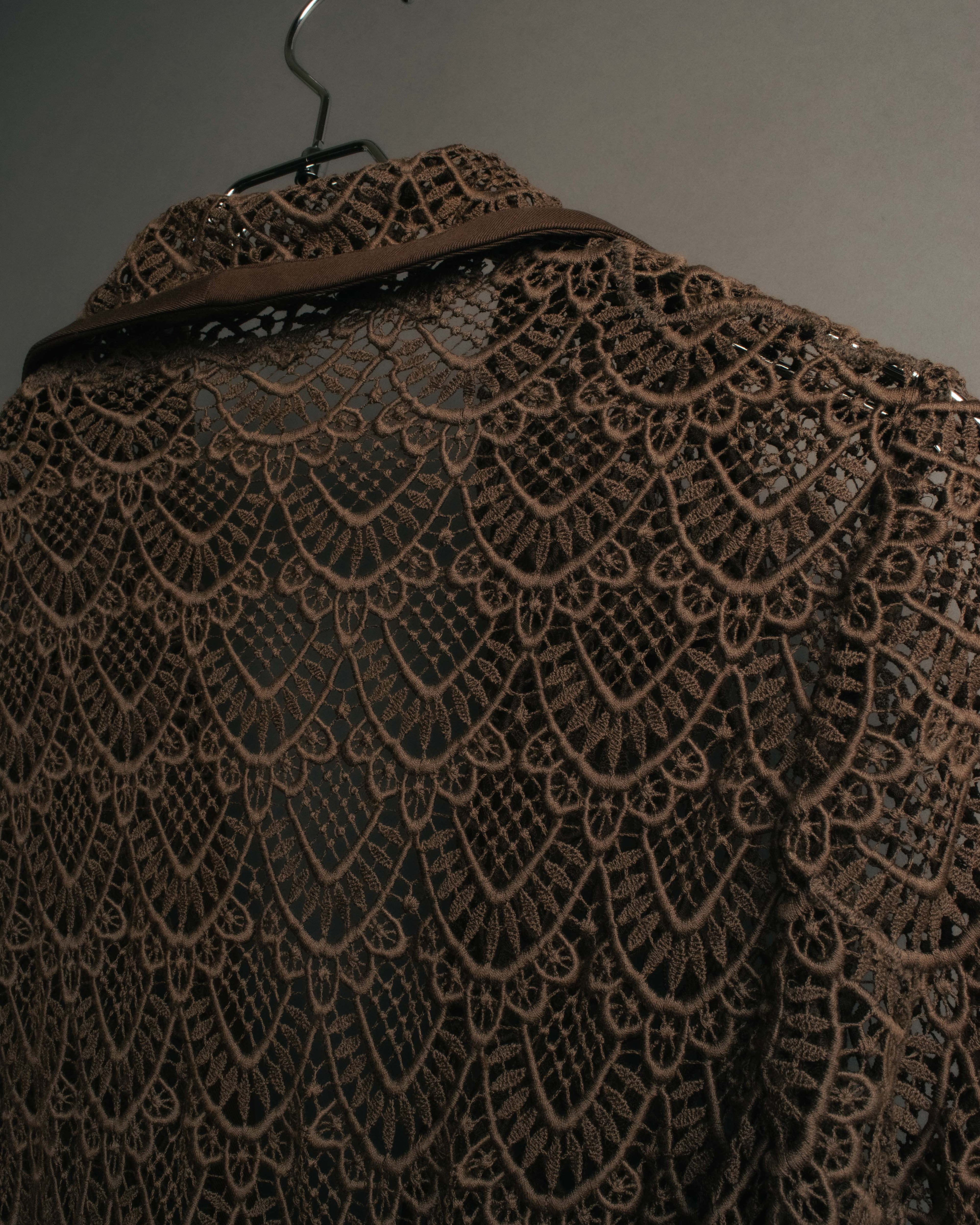 -SPECIAL- “VALENTINO ROMA” 1998-2008 Lace belted sheer coat dress