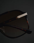"Polo Ralph Lauren" 85’s-95’s Tortoiseshell aviator logo temples sunglasses