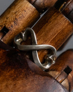 "Tiffany&Co" Double loving heart design silver ring