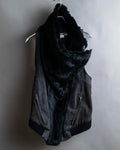 "HELMUT LANG" Fur docking denim switching design zipper best