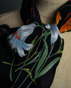 "GUCCI" Flower＆insect motif silk scarf