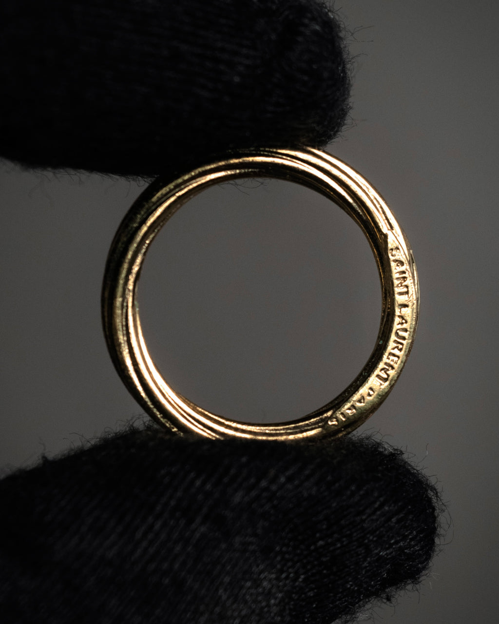 “SAINT LAURENT” Post-2012 twisted minimalist metal ring