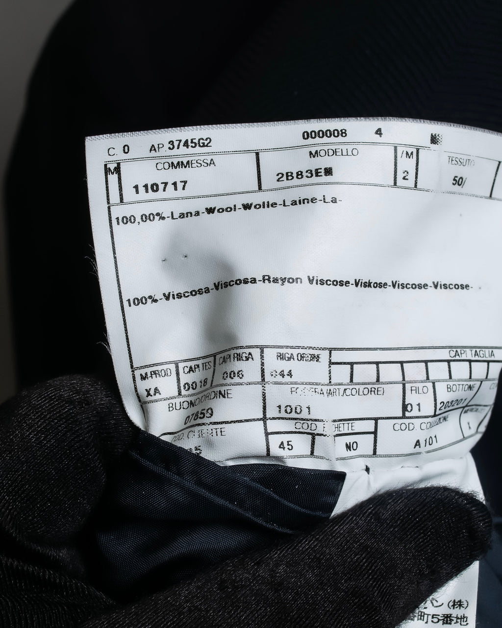 "ARMANI COLLEZIONI" Herringbone weave classical detail set up