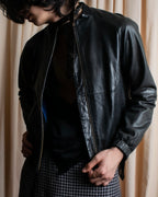 "PAUL SMITH" 100% sheep skin no collar leather jacket