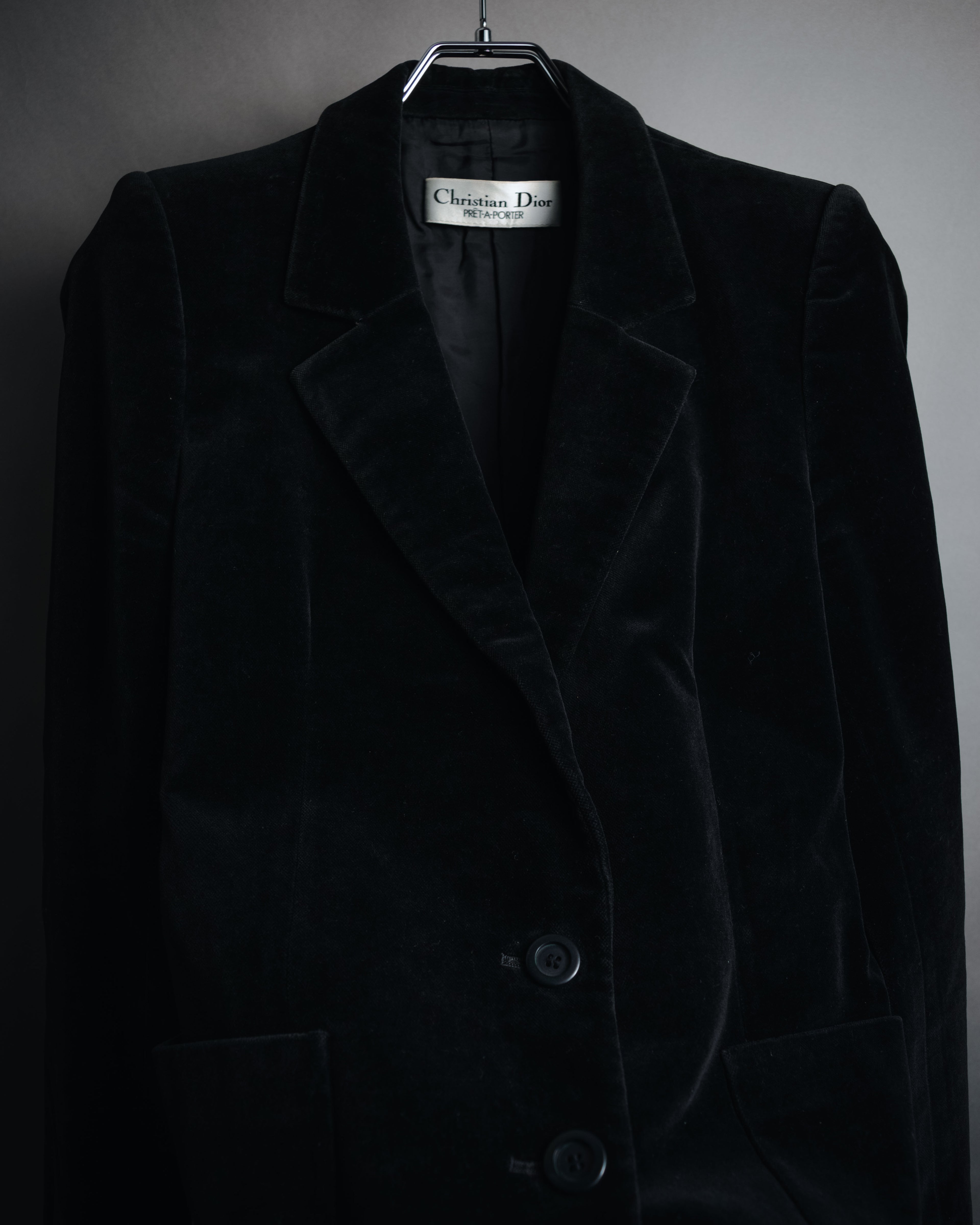 "Christian Dior" 80’s-90’s Silk velvet power tailored jacket