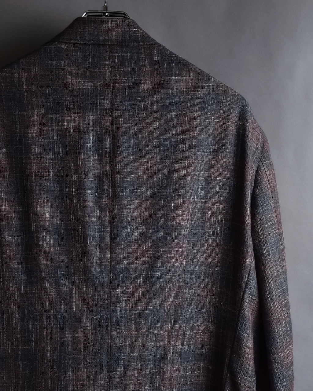 "Tex Teq" Gradient check pattern tailored jacket