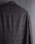 "Tex Teq" Gradient check pattern tailored jacket