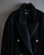 "GUCCI" 80's Gold button design brushed wool long chester coat
