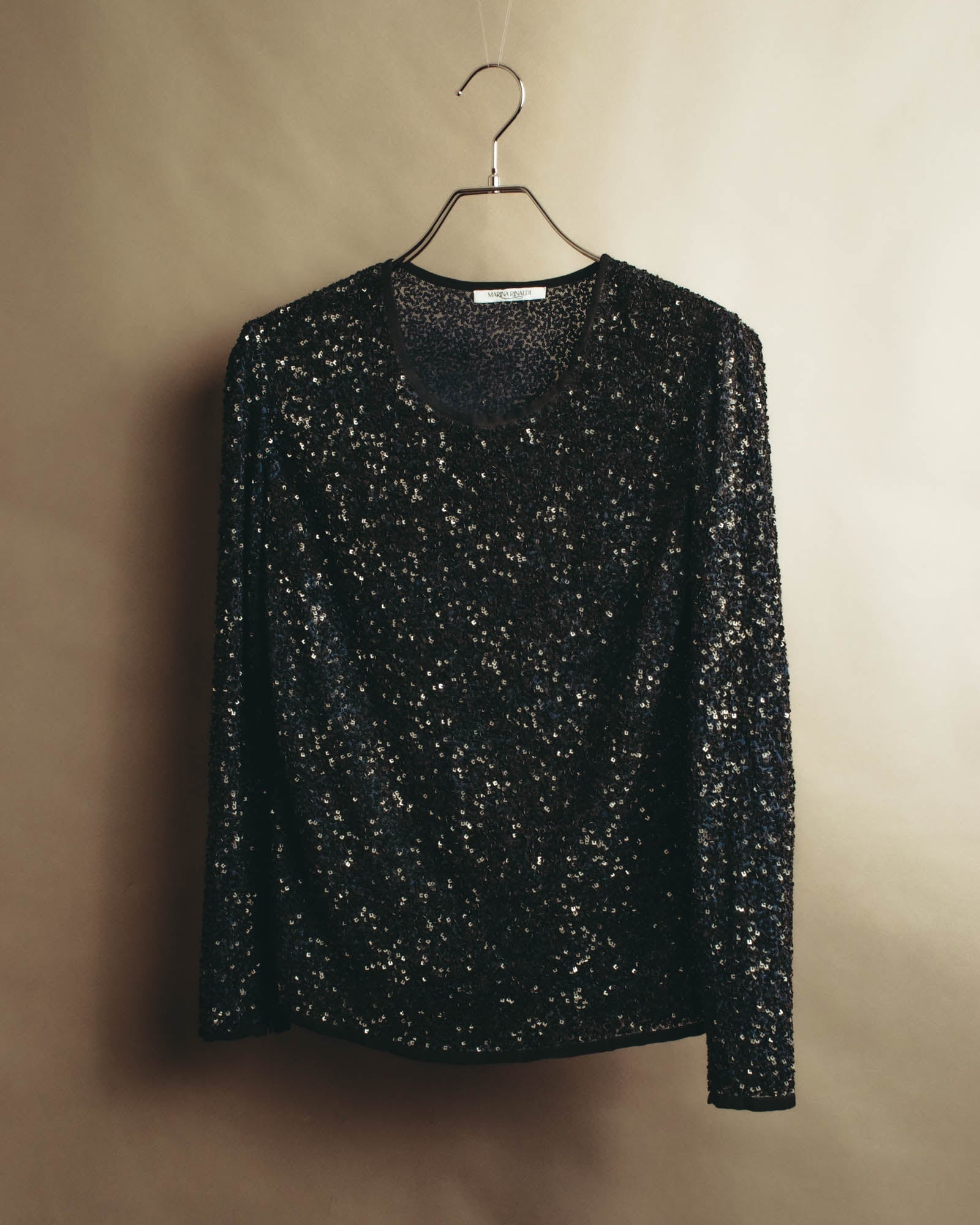 "MARINA RINALDI" 00's-10's Sequined lace long sleeve top