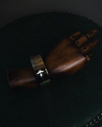 "LOEWE" 10’s Bicolor geometric open-cuff bangle