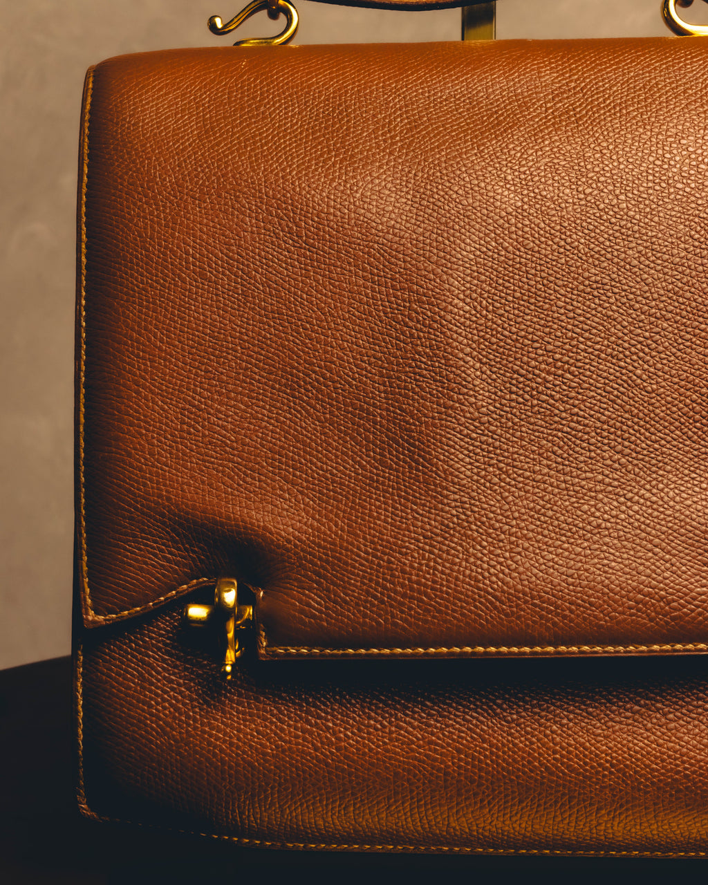 -SPECIAL- "Hermès" 80's Structured leather shoulder bag