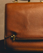 -SPECIAL- "Hermès" 80's Structured leather shoulder bag