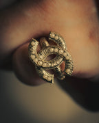 –SPECIAL– "CHANEL" Sculptural pearl double c costume ring