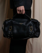 "CELINE" Various studs horizontal leather 2way bag