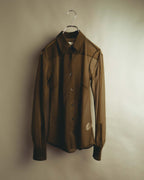 -SPECIAL- “Dries Van Noten” 20’s Sheer brown tailored long sleeve shirt