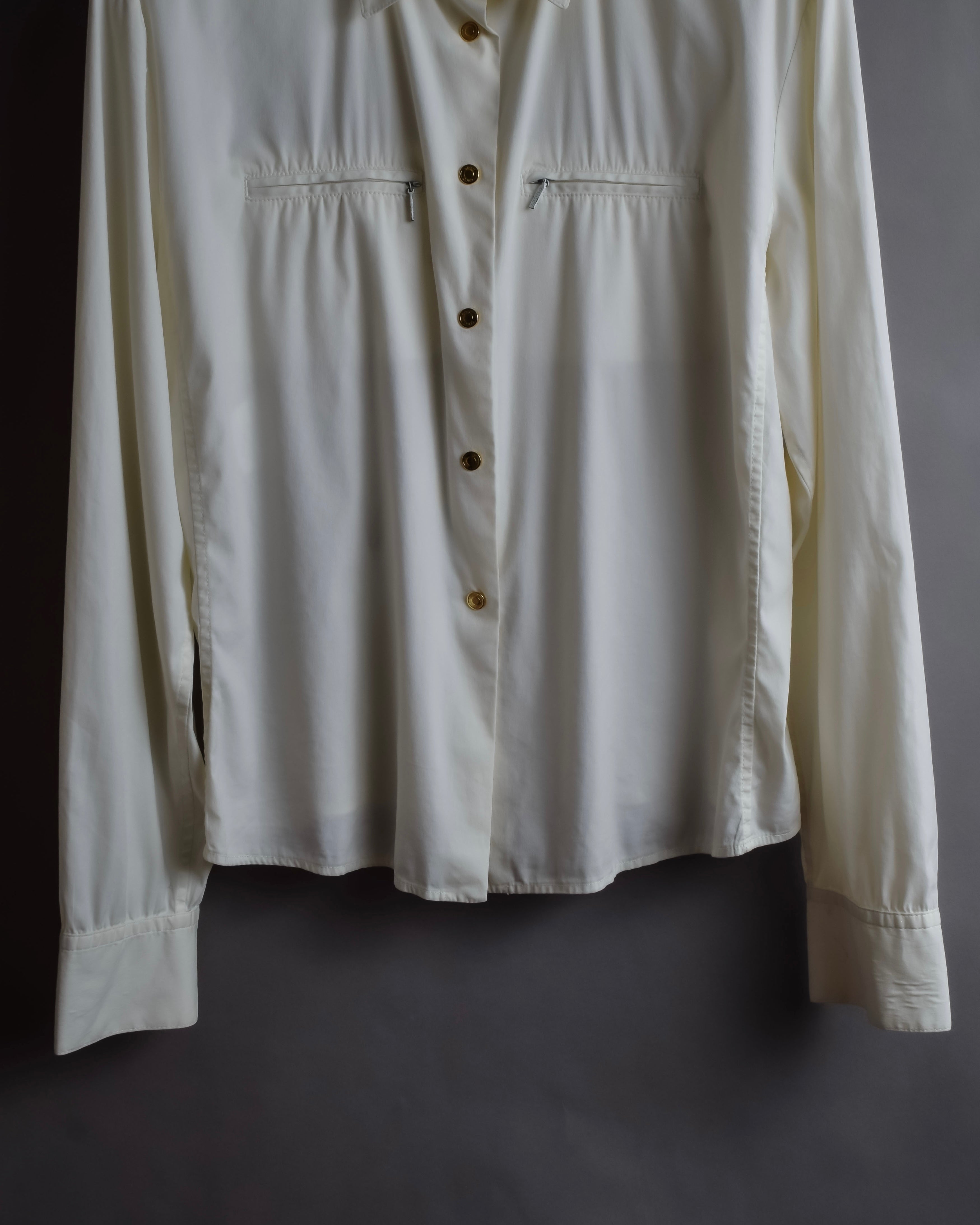 "GUCCI" Double zip pocket design box cut shirt