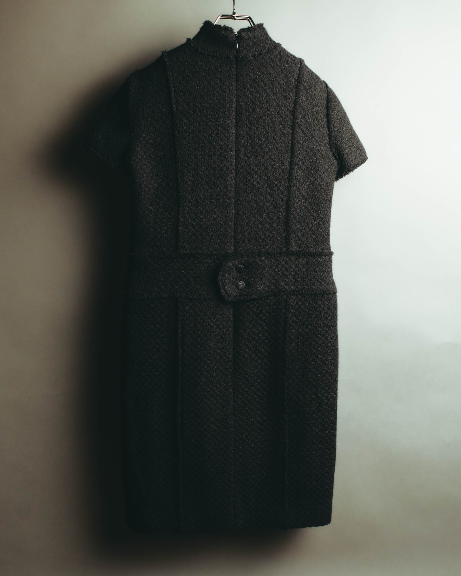 “CHANEL” 04AW textured tweed short sleeve jacket