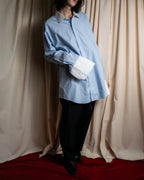 "BROOKS BROTHERS" Large cuffs design cleric oversized shirt