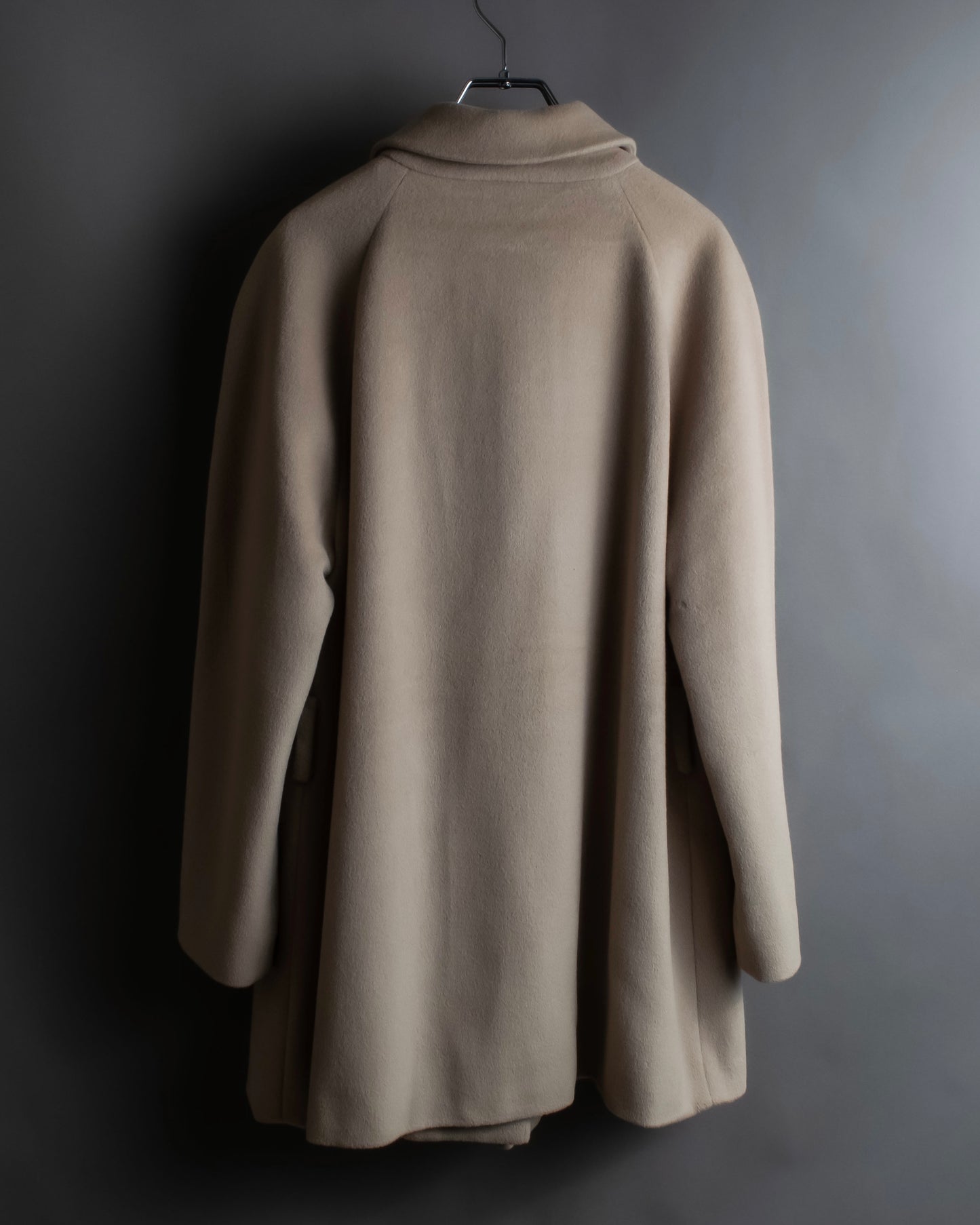 "BURBERRY" Angora mix mid length stand up collar coat