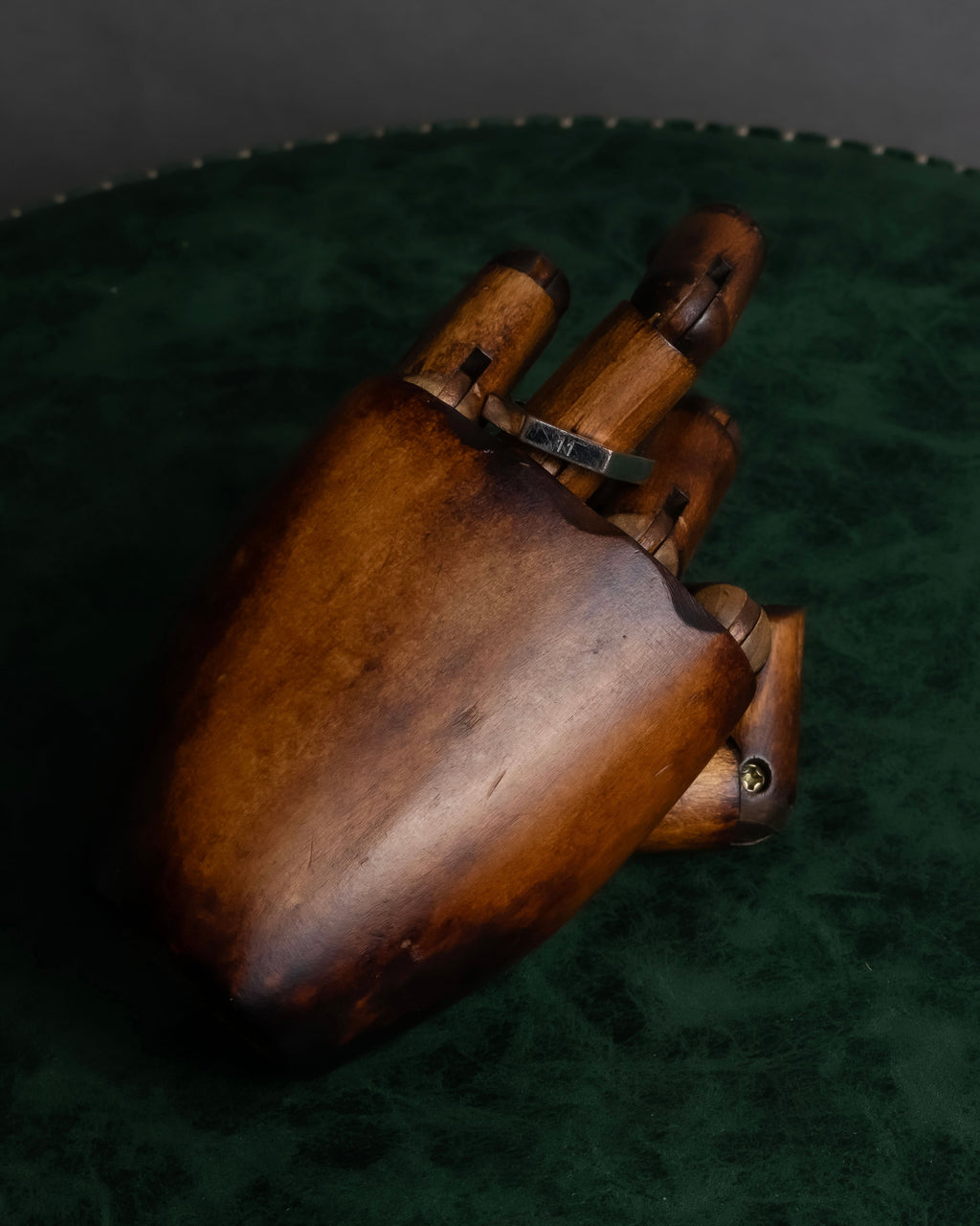 "MAISON MARGIELA" Numbered logo engraved hexagonal silver ring