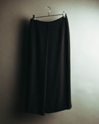 “HERMÈS” 90’s-00’s Minimal black silk wrap skirt