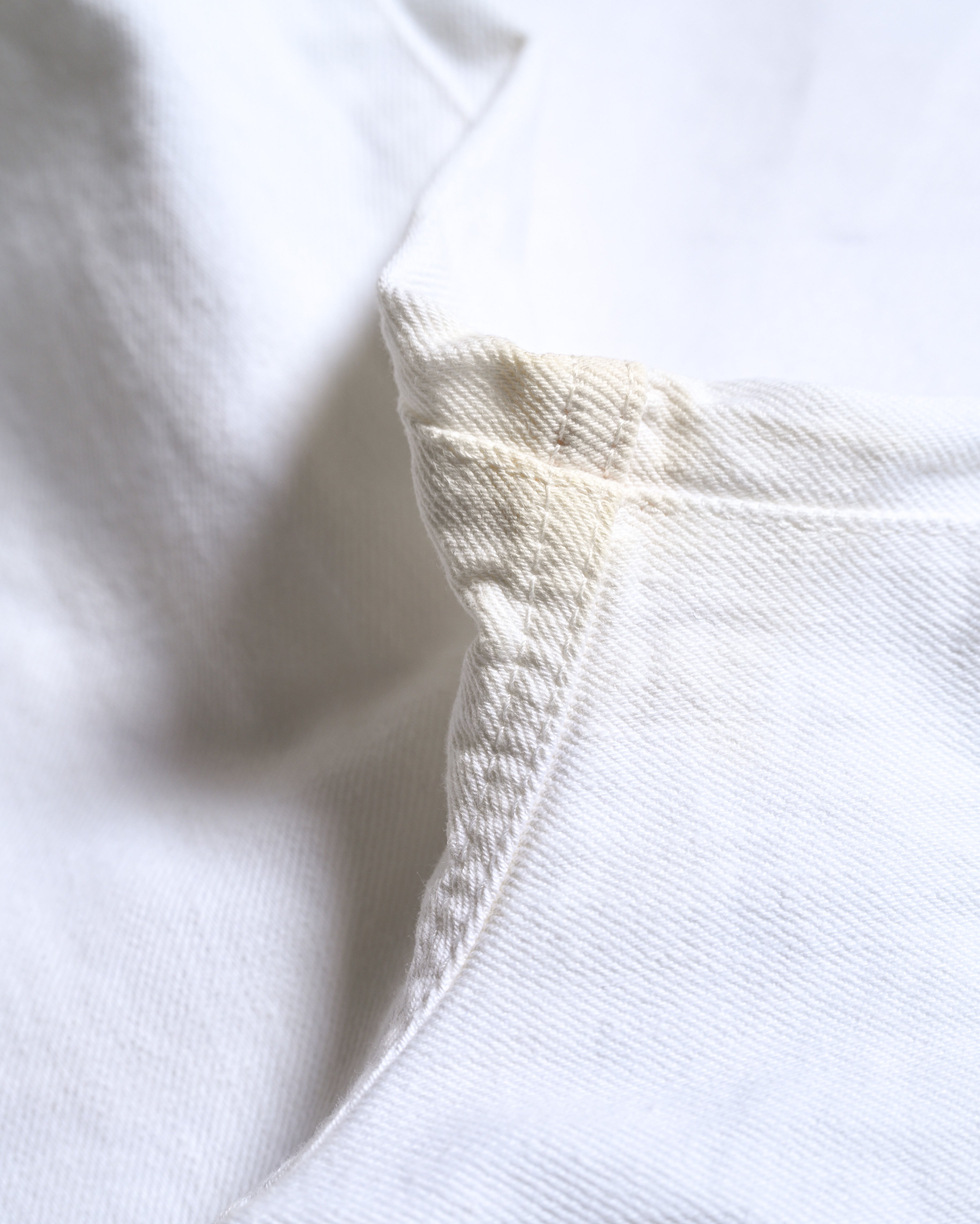 CELINE/ Triomphe Waist Designed Denim Shorts White