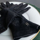 "HERMES" H motif design suede leather gloves