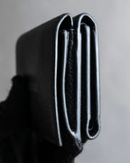 "BALENCIAGA" Logo engraved compact leather tri-fold wallet