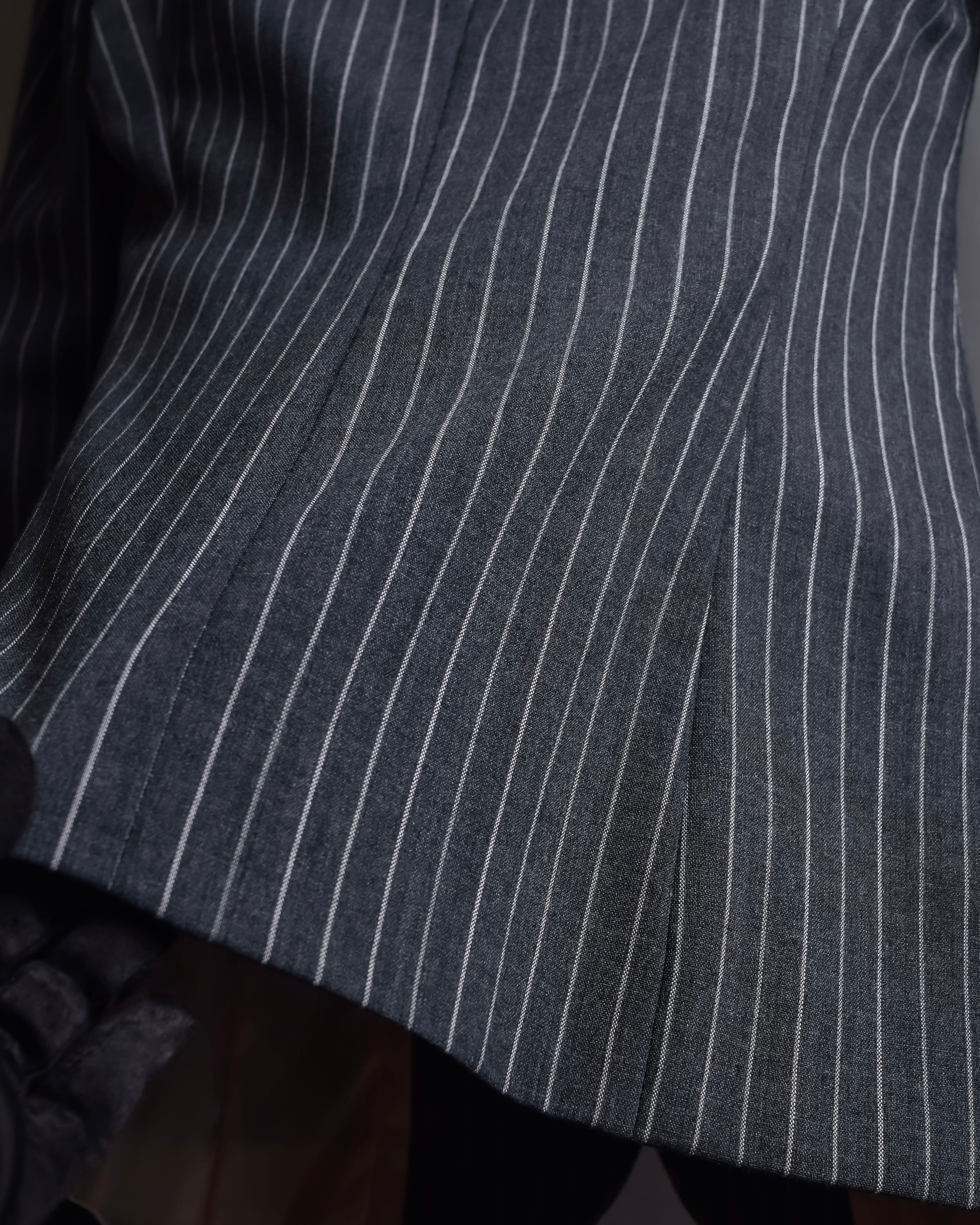 "Dolce & Gabbana" White striped shaped tailored jacket