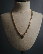 "Christian Dior" Geometric Y-link crystal pendant necklace