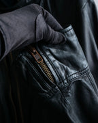 "DIESEL" Oversized stand collar lamb leather jacket