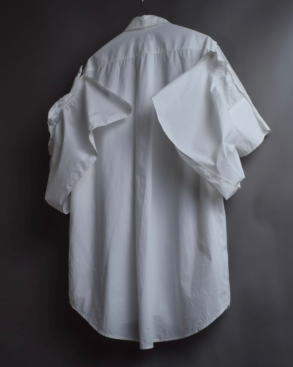 "MM6 MAISON MARGIELA" 20SS Frilled overlay cotton hybrid shirt