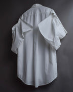 "MM6 MAISON MARGIELA" 20SS Frilled overlay cotton hybrid shirt