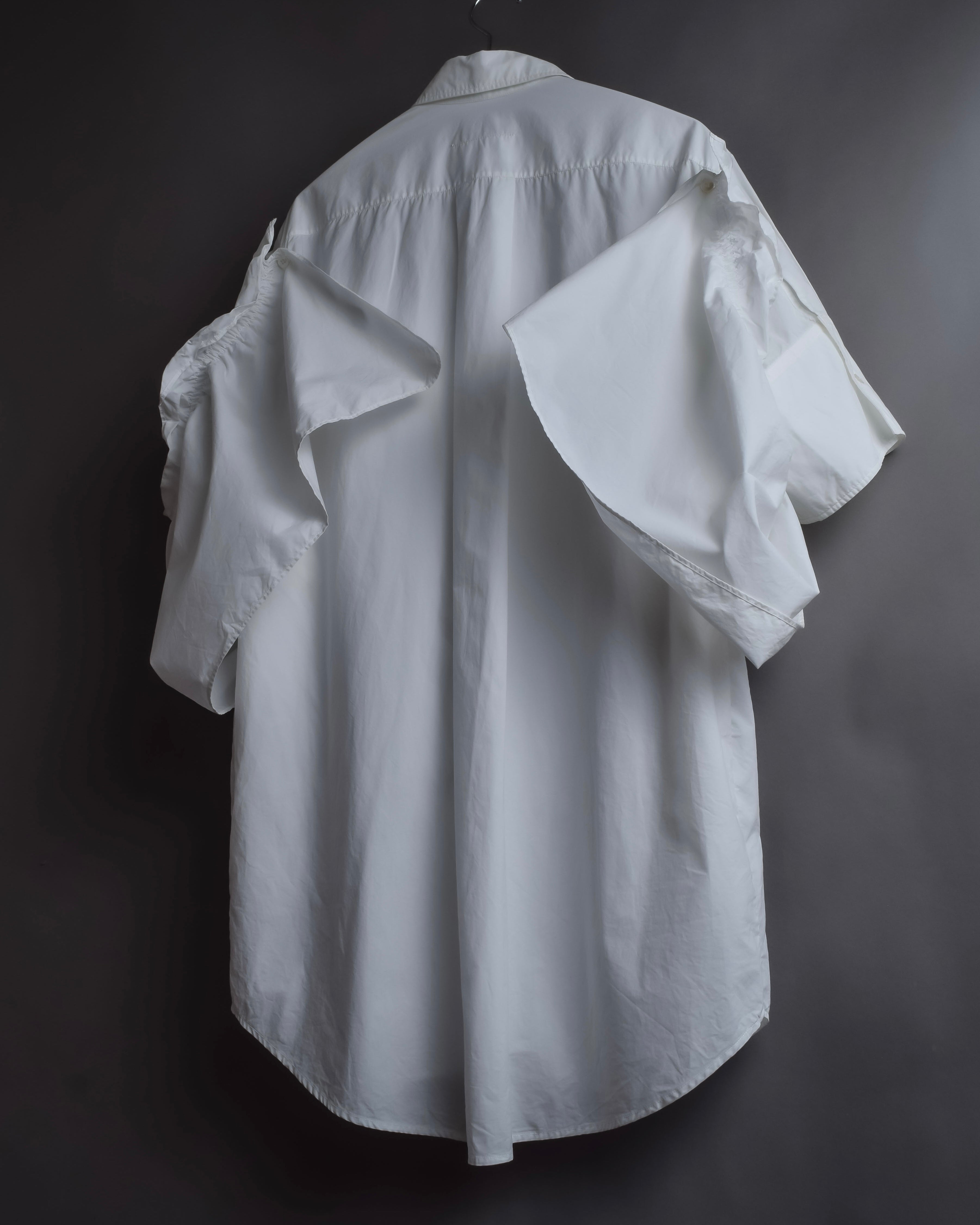 "MM6 MAISON MARGIELA" 20SS Frilled overlay cotton hybrid shirt