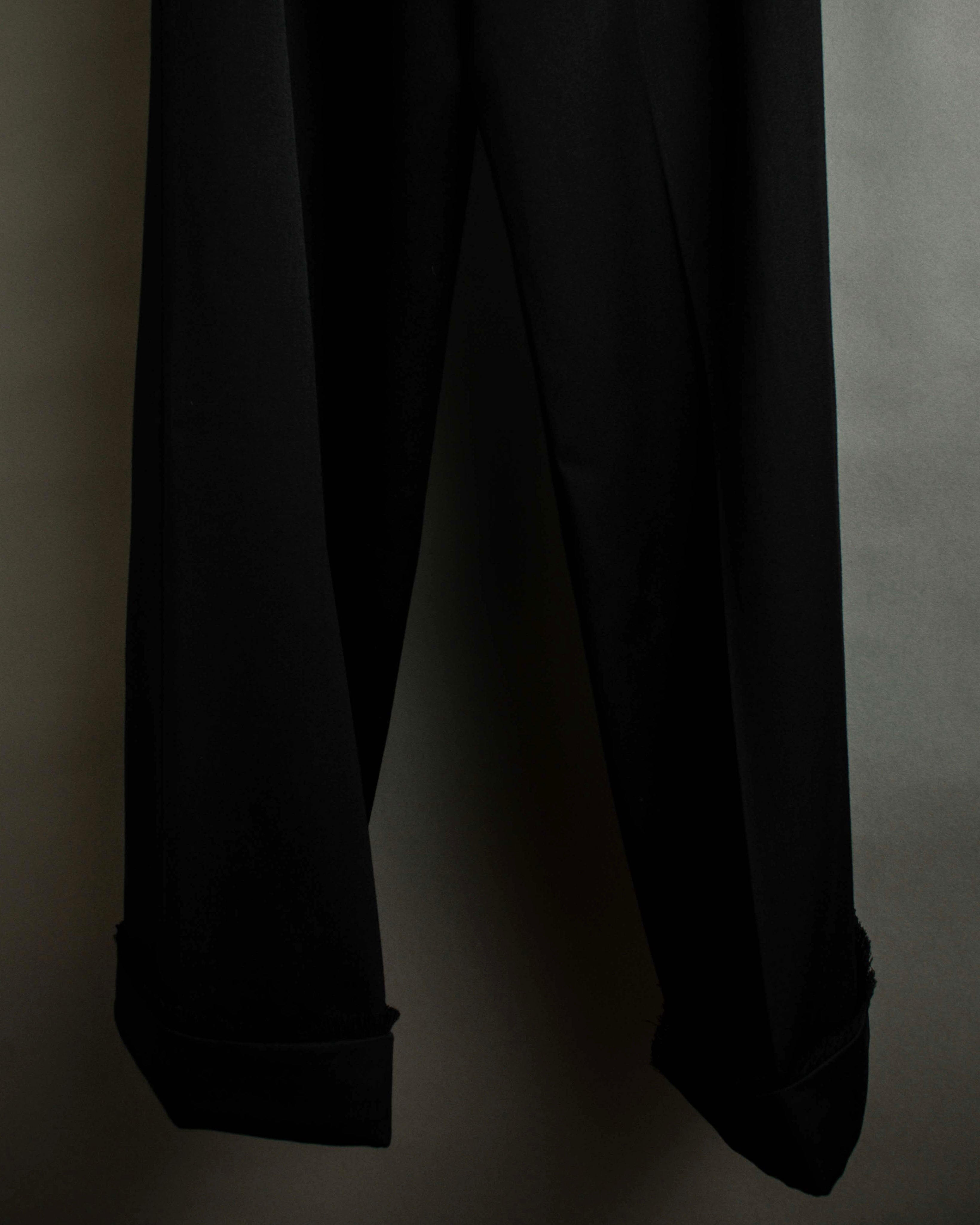 "CHANEL" Fringe design high waist straight cut slacks