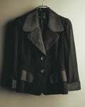"DONNA KARAN NEW YORK" 90's Satin trimmed wool blazer