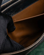 "PRADA" Aged metal parts design leather hand bag