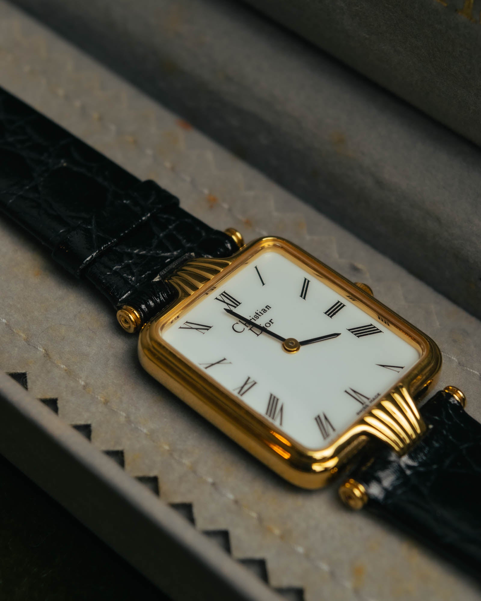 -SPECIAL- "Christian Dior" 90's Classic square quartz watch with Roman dial