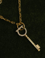 "Salvatore Ferragamo" 00's-20's Gancini key pendant necklace