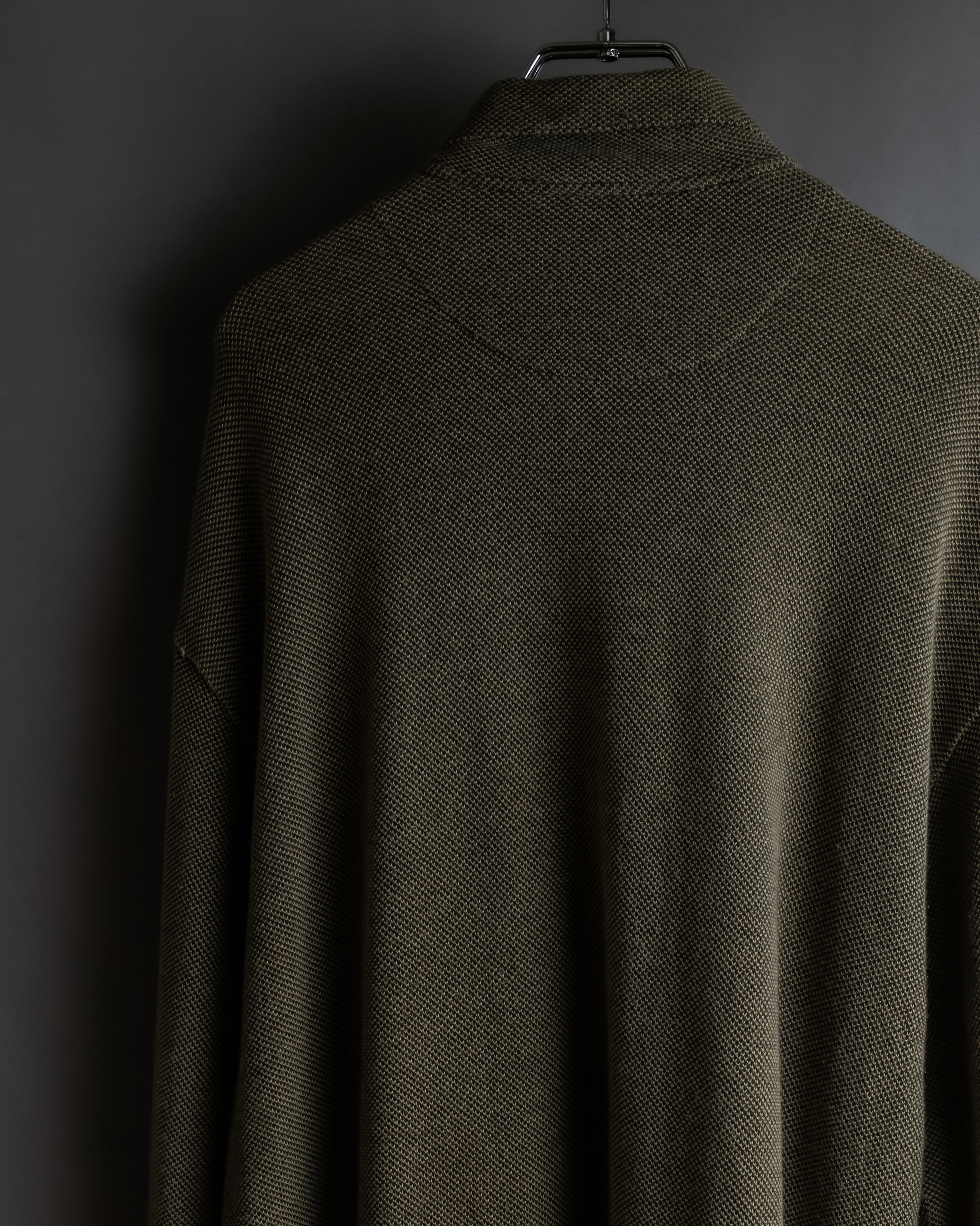 "Vintage herringbone long sleeve polo shirt"