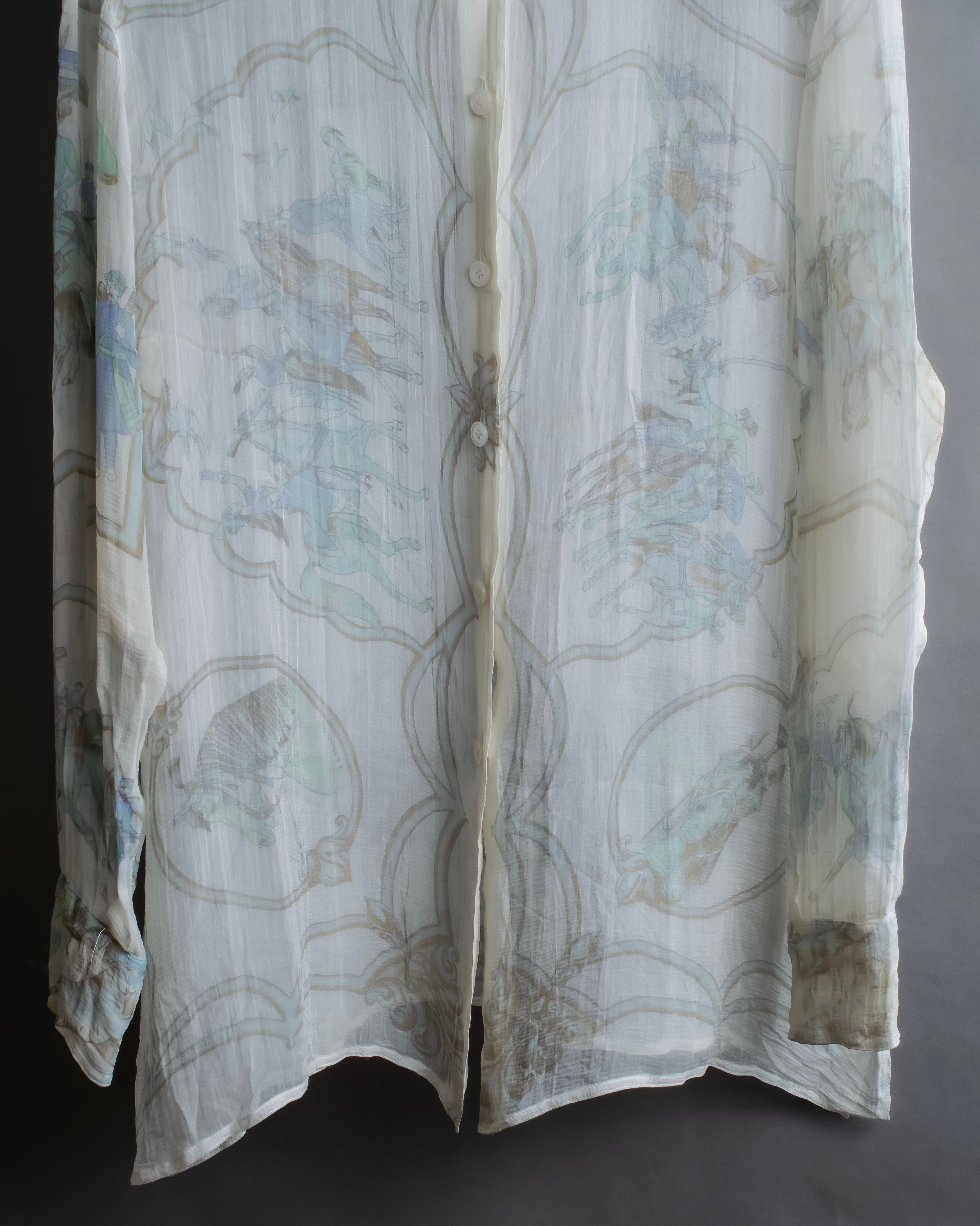 "HERMES" Margiela period abstract pattern shirt