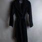 "Vintage large lapel design belted long gown coat"