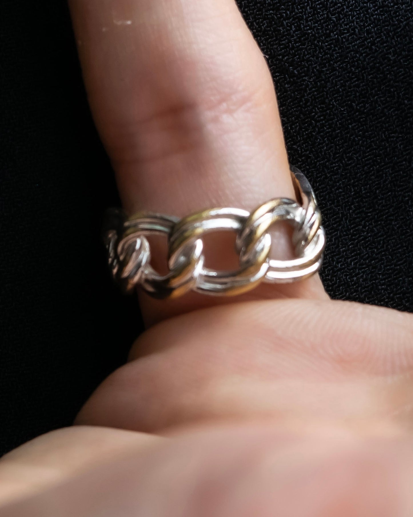 "DIOR" Logo engraved silver ring