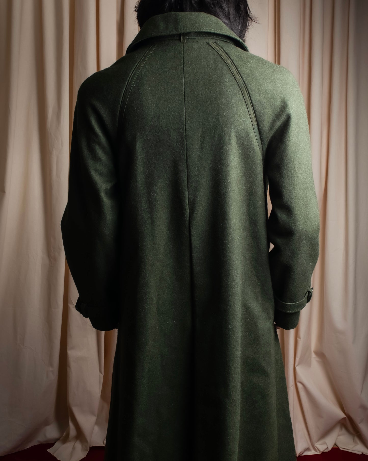 "BAVARIA LODEN" Vintage 2way stand collar wool long coat