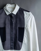 "CELINE" Combination color dress shirt
