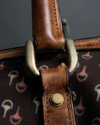 "GUCCI" Vintage horse harness motif pattern mini boston bag