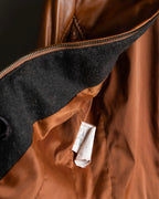 "EMPORIO ARMANI"  Quilted design brown color leather jacket