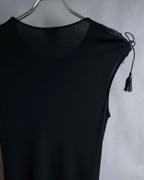 "GIANNI VERSACE" Tassel lace-up design A-line silhouette black dress